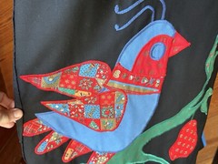 VTG UNIQUE Alfredo’s Wife Partridge Pear Tree Patchwork Maxi Skirt Christmas O/S