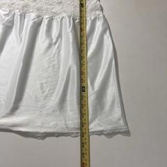 Vintage Basic Image Lace Mini Slip Dress Size M White V Neck Romantic