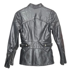 Vintage Taurus By Drospo Black Motorcycle Style Genuine Leather Women US 6
