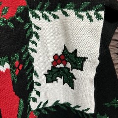 JJ Poole Ugly Christmas Sweater Size M Glitter Stocking Ornaments Vtg 1980s NEW