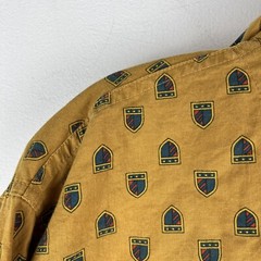 Vintage BVD neva-press Women XL Long Sleeve Button Blouse Top Mustard Retro