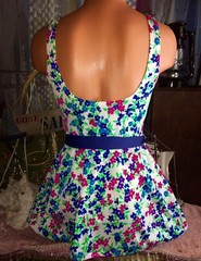 Vintage Barbie White Bright Rockabilly Sexy Gabar Swimdress Swimsuit 14 34 D