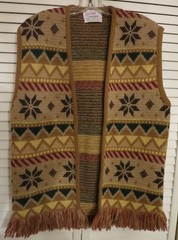 Vintage Break Away By Lamplighter Women Med Sweater Vest Fringe Wool Hip Chic
