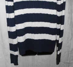 Vintage 1980’s Croft & Barrow Sweater Size L NWT Navy Stripe Mock Neck Cotton