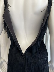 Vintage 80s TD4 by Electra Fringed Flapper Black Classic Dress Size 3/4 8