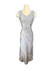 Nostalgia Vtg 90s Crushed Velvet Dress Gray Sz. M Whimsigoth Dark Fairy Party