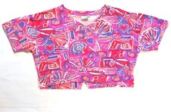 Half T Shirt Vintage 80’s 90’s Crop Top OCEAN PACIFIC OP Pastel Surf Preppy S
