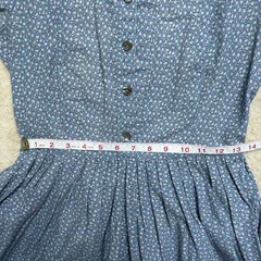 Vintage Laura Ashley Pink & Blue Ditsy Piecrust Dress Great Britain UK 12 US 10