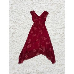 vintage 90s red floral fairy dress