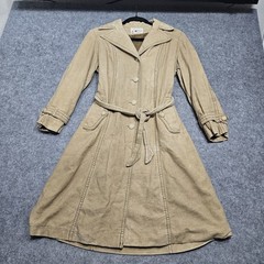 Vintage 60s Faux Suede Long Trench Coat Size Small By Debbi Robert