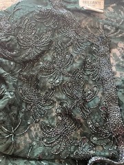 Vintage Brilliante by J.A. Emerald Green Beaded Lace Evening Jacket Sz 2X Formal