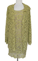 Vintage Chetta B Cocktail Dress Suit S Women Gold Lace Dress & Jacket Set
