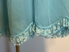 Eye Ful by the Flaums Vintage Nylon Chiffon Robe Turquoise sz S Lingerie Lace S