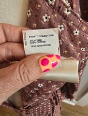 Gunne Sax Vintage Long Sleeve Floral Prairie Dress in Dusty Rose, Size 9