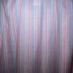 Vintage Striped Shirt Dress 12 1/2 Short Sleeve Pink Blue USA Made Modest
