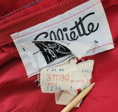 Vintage Miss Elliette Red Blouson Dress w Sheer Overlay & Tie Belt Size 12