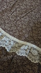 Jessica’s Gunnies Vintage Brown Floral Prairie Long Skirt Lace Ribbon Tie 7