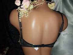 VTG 80S CHIFFON OPAQUE UNLINED PUSH UP T SHIRT BRA SHINY DEMURE BALLETCORE 32B