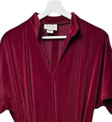 VTG Red Velvet Dress 50s Jonathan Logan Party Belt SZ 13/14 L Maxi Holiday Class