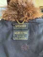 Sperber Argentina Golden Nutria Shades of Brown Fur Coat Shoulder Pads SZ M – L
