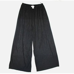 Rose Marie Reid Black Swimsuit Cover Up Sheer Palazzo Pants L NOS NWT 1970’s