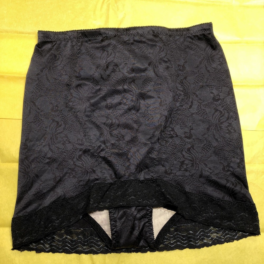 VTG Panties Flexees Shapewear Pin Up 60s USA Made L-30 #6851 Flora Black Lace