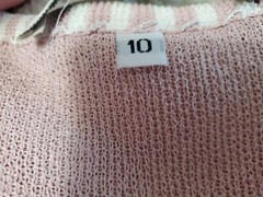 CASTLEBERRY Knit Dacron Polyester Pink Shoulder Pad Blazer Cardigan 10 Made USA