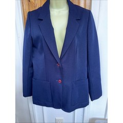 Vintage 70s/80s Panther Navy Blue Dacron Polyester Blazer Jacket
