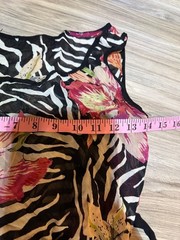 Vtg 90s Nostalgia Floral Zebra Maxi Dress Sheer S Whimsigoth Fairygrunge read