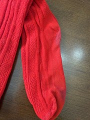VTG Socks Hosiery 80’s Cable Knit 9-11 21″ Knee Stockings School Girl Red.