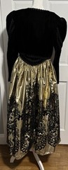 Jessica McClintock Vintage black velvet and gold two-piece dress with a bolero.