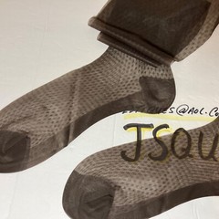 6 Pair’s Vintage 1950’s Diamond Nylon Stockings OFF BLACK R.H.T. 10 1/2” X 33”