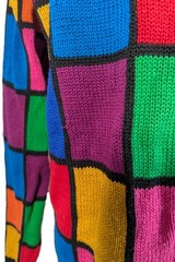 VTG 90s Rafaella Multicolored Squares Turtleneck Oversized Sweater Size Medium