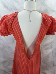 Vintage 70s Prairie Maxi Dress Sz M Empire Waist Cottagecore Red Regencycore MCM