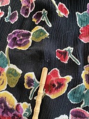 Vintage Rayon Two Piece Set Skirt 22W Jacket 20W Floral Black 90s Silvercord