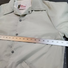 Vintage 80s Light Gray Snap Button Collar Lined Coaches Jacket Size XL