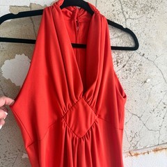 Vintage 70s Halter Maxi Dress Disco Gown d*lang Fashions Boho Glam Retro 1970s