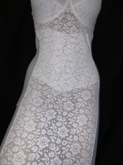38 D Vintage TIGHT FIRM Satin Lace Bra Girdle Full Slip Spandex One Piece Shaper