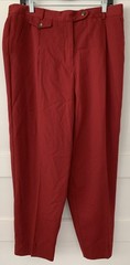 RUSS Size 18 Vtg Lined Pants Burgundy Pockets Belt Loops Wool Blend