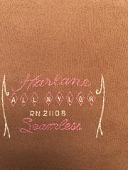 Vintage Harlane Seamed 35 Inches Long Mesh Stockings With Reinforced Heel AndToe