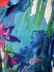 Vintage Jams World Hawaiian button-up vibrant tropical print Size Small Crop Top