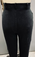 Vintage 80s Black Stirrup Pants Flat Front Pockets Trouser Stretch Cotton 8/10