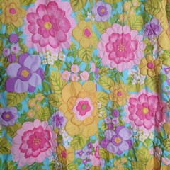 VTG Bright Embossed Floral Loungewear Robe Kaftan Mumu Size M See Measurements