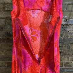 Vintage Kay O Kauai Hawaii Hawaiiian Dress Acrylic Tiki Aloha Maxi 60s 1960s