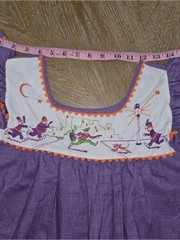 Vintage Halloween Embroidered Reigning Beauty Prairie Maxi Nightgown Folk Art M