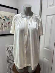 Vanity Fair Vintage Women’s M Pink Cameo Nylon Flowy Sleep Top Lace new