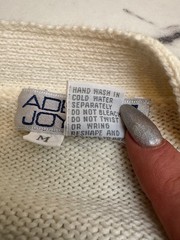 New Nordstrom Cotton Cardigan White Gold Button Sweater Sz M Vintage Luxury 80s
