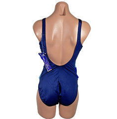 Vintage 60s 70s Women’s Swim Suit Rose Marie Reid French Blue 1 pc NWT sz 14