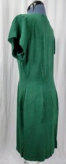 Vintage La Belle Green Button Down Dress w Gold Buttons Size 11/12