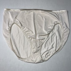 Vintage VANITY FAIR 10 – 3XL Satin Light Control Hi-Cut Beige Panties